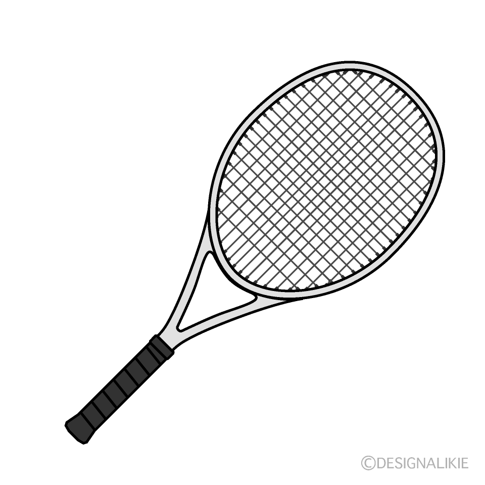 シンプルなテニスラケットイラストのフリー素材 イラストイメージ
