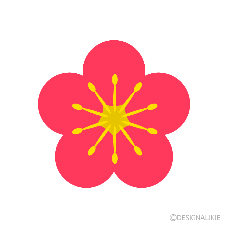 シンプルな梅の花の無料イラスト素材 イラストイメージ