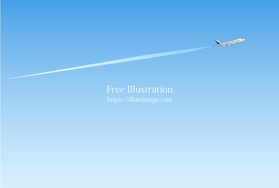 空の飛行機雲の無料イラスト素材 イラストイメージ