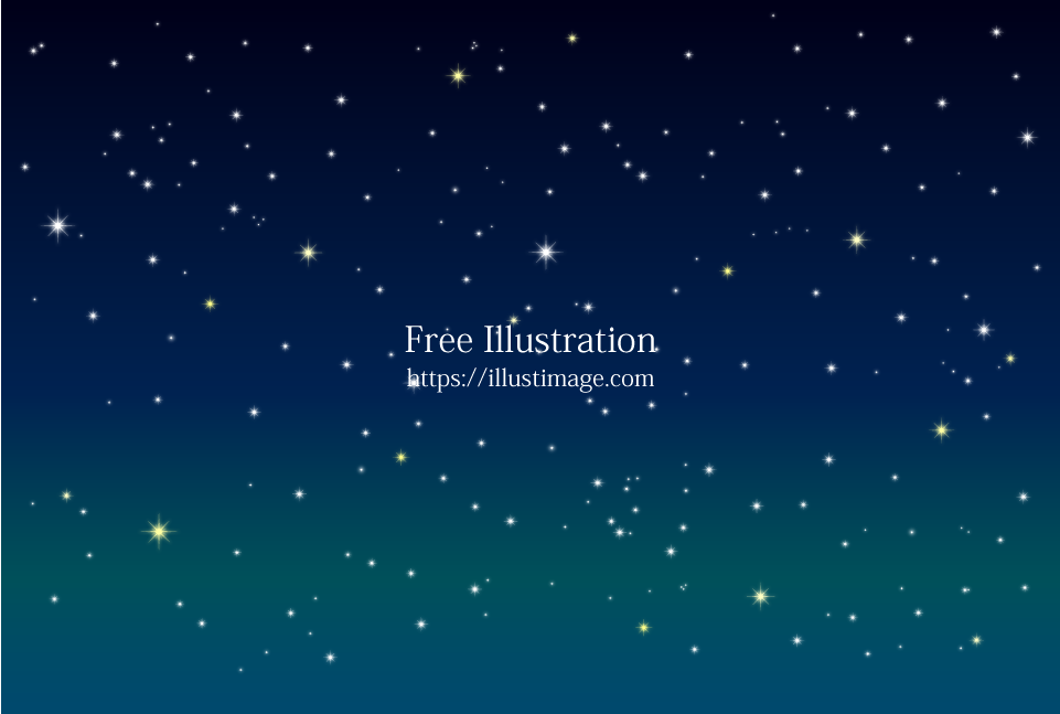 夜空の満天の星イラストのフリー素材 イラストイメージ