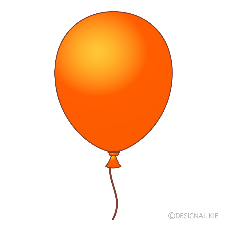 オレンジ風船の無料イラスト素材 イラストイメージ