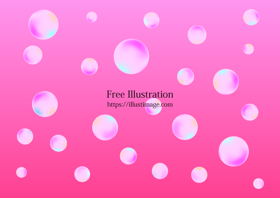 ピンク背景のシャボン玉の無料イラスト素材 イラストイメージ