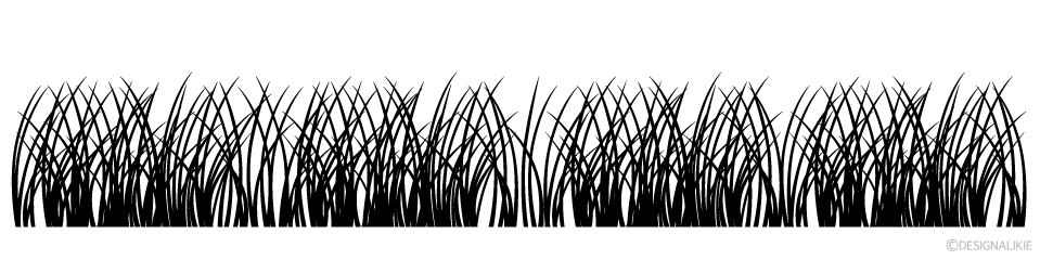草むらシルエットラインの無料イラスト素材 イラストイメージ