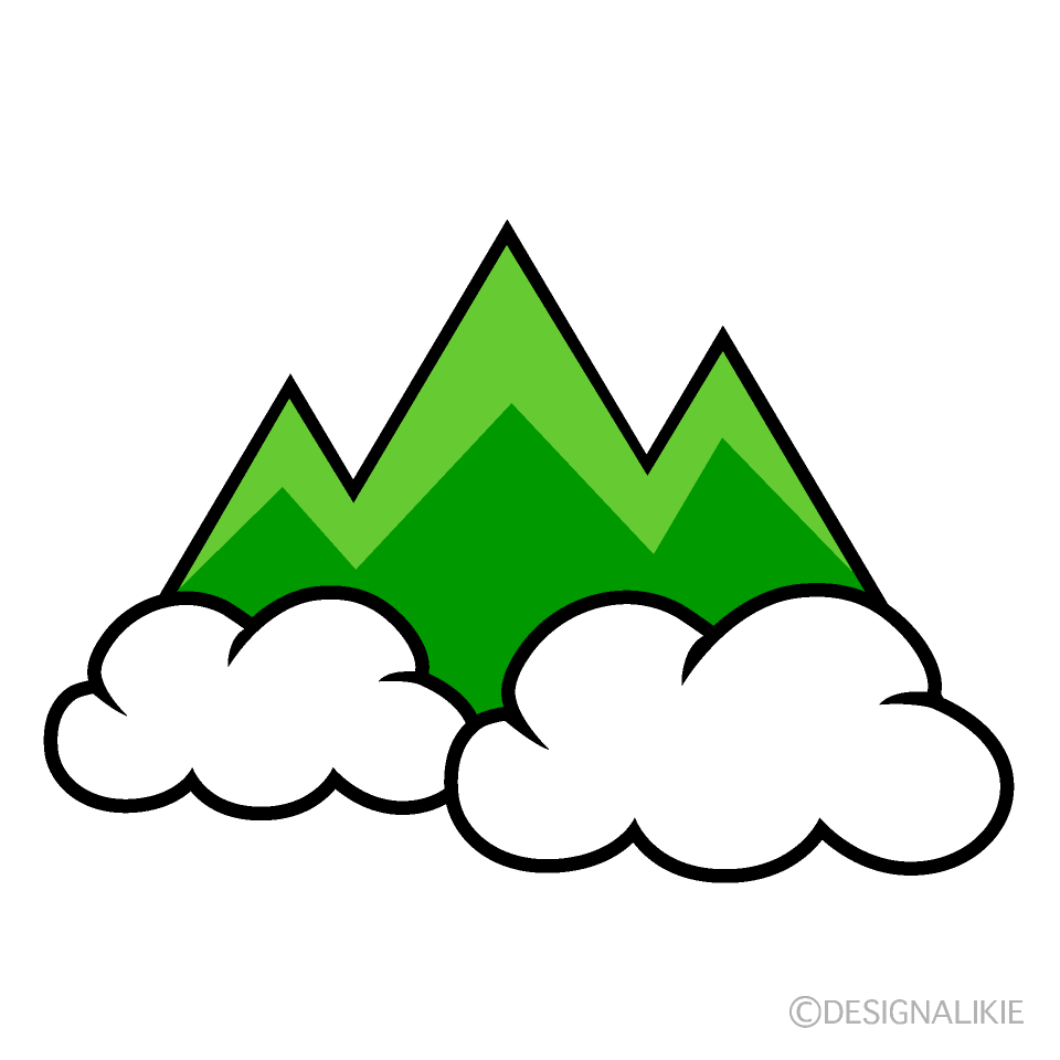 雲の上の山脈イラストのフリー素材 イラストイメージ