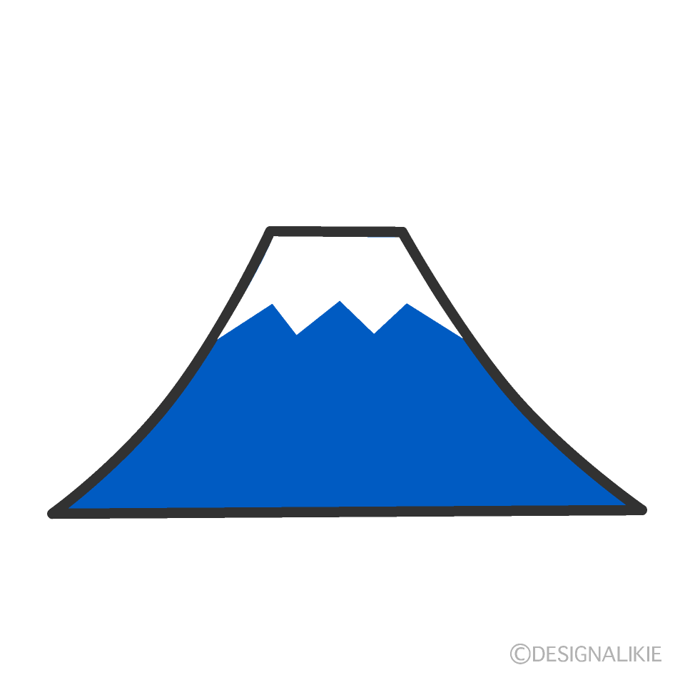 青い富士山イラストのフリー素材 イラストイメージ