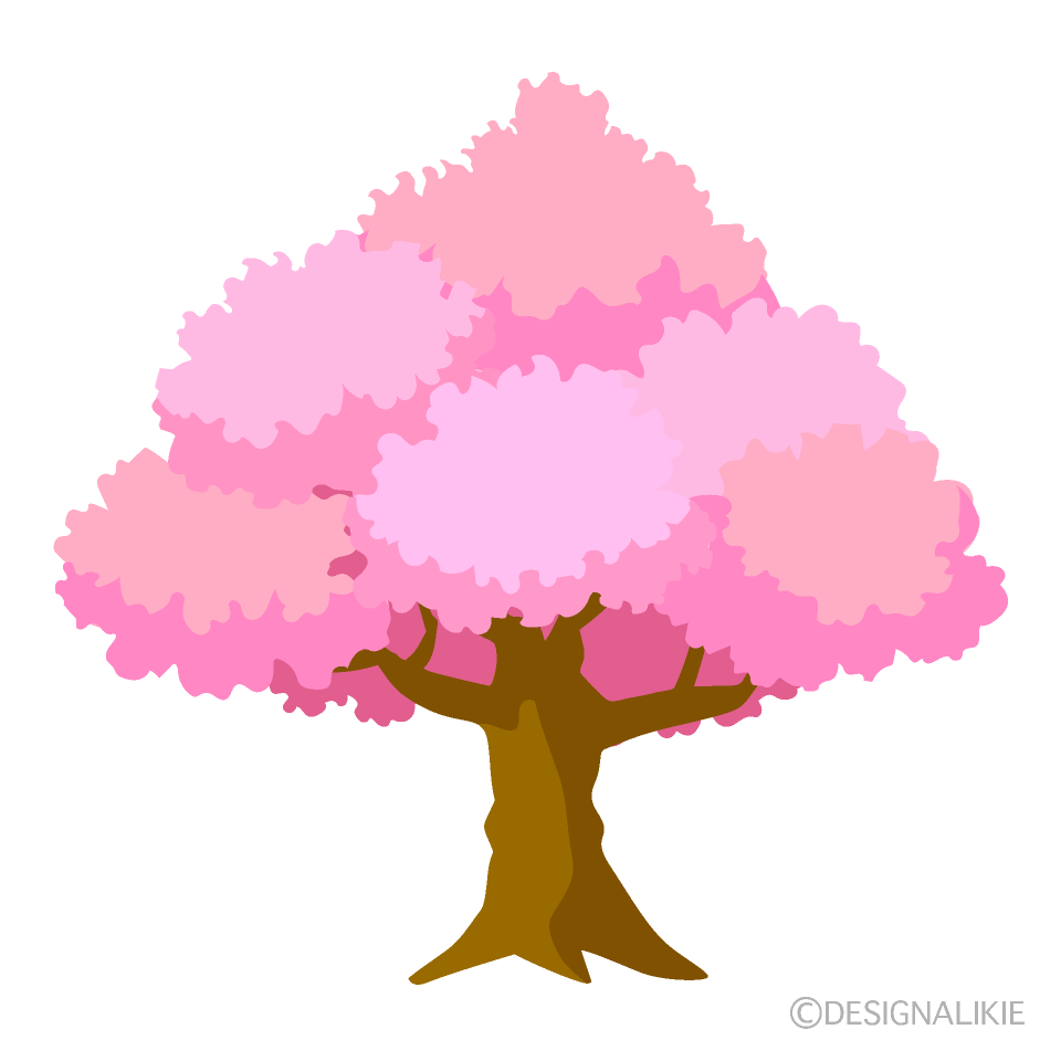 大きな桜の木の無料イラスト素材 イラストイメージ