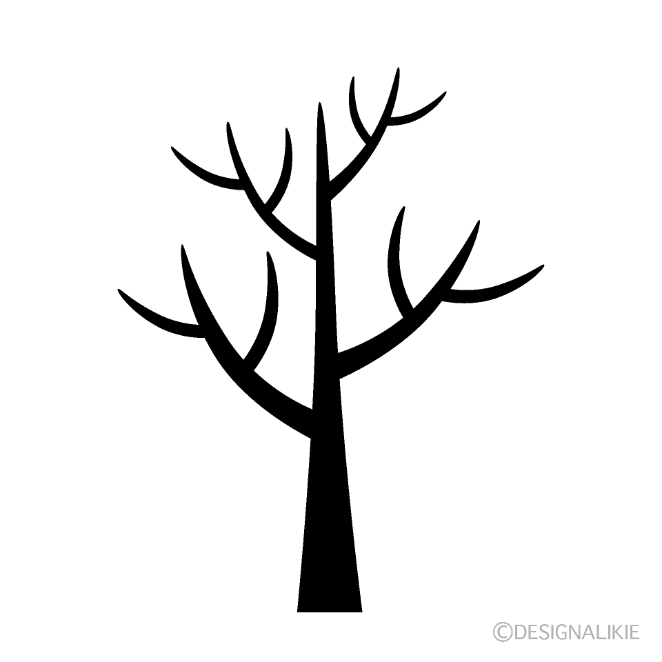 葉がない木シルエットの無料イラスト素材 イラストイメージ