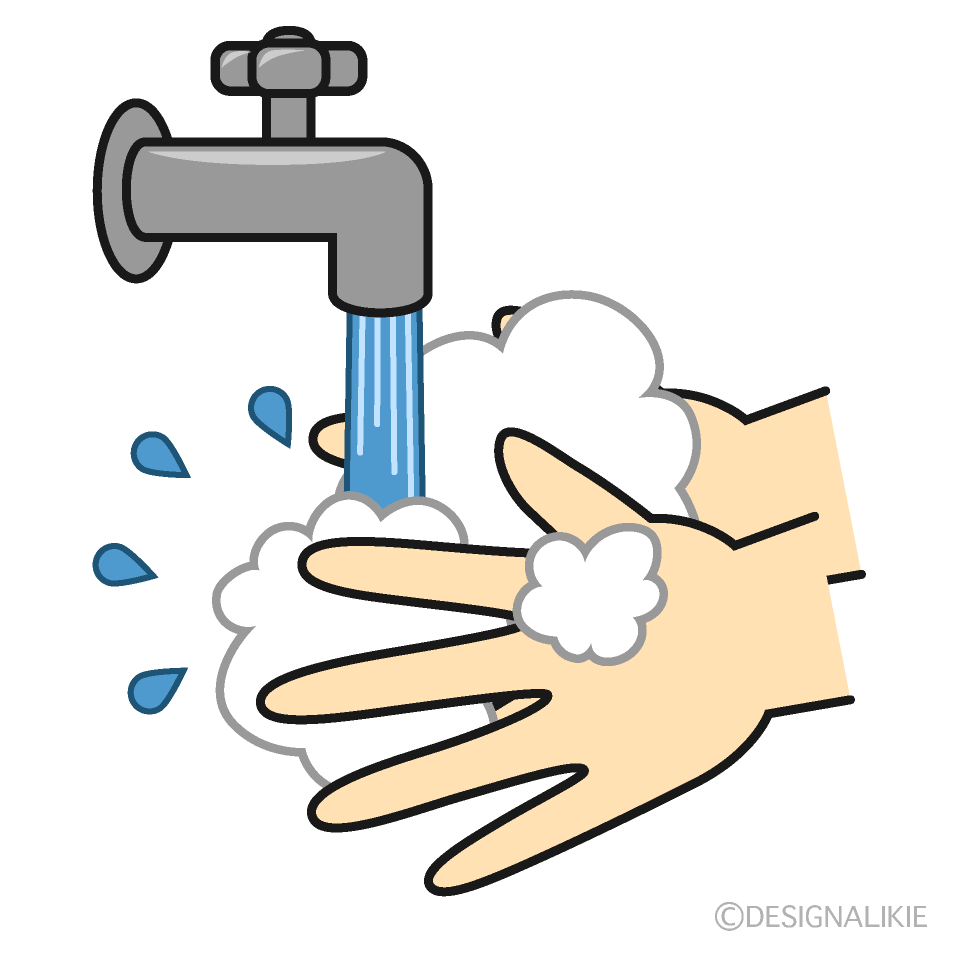 水道と石鹸の手洗いイラストのフリー素材 イラストイメージ