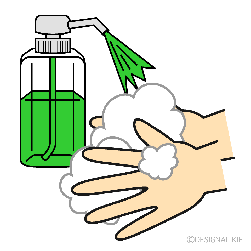 消毒の手洗いイラストのフリー素材 イラストイメージ
