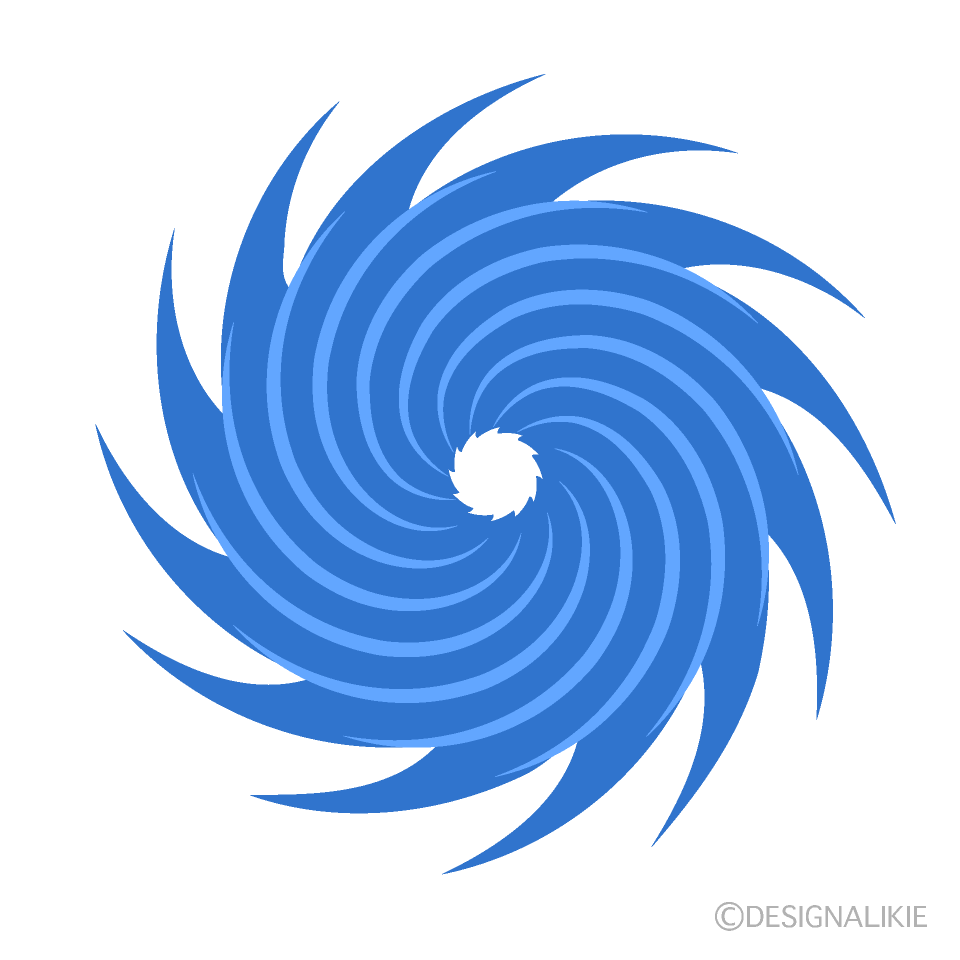 青色の台風の無料イラスト素材 イラストイメージ