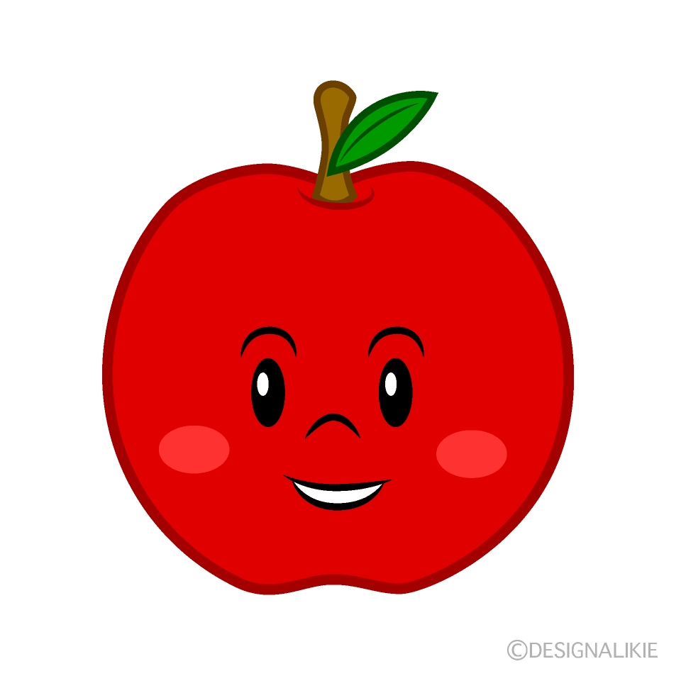 りんごキャラクターイラストのフリー素材 イラストイメージ