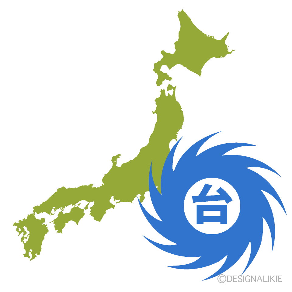 日本の台風イラストのフリー素材 イラストイメージ