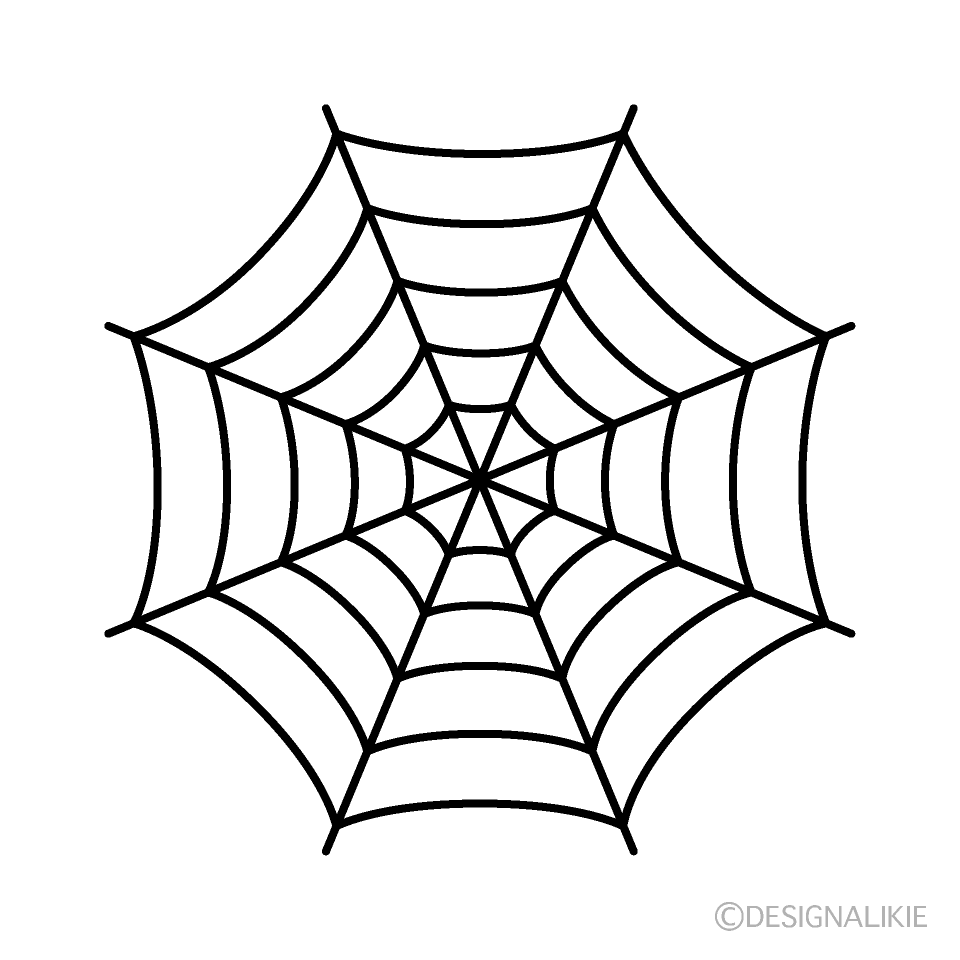 線画の蜘蛛の巣イラストのフリー素材 イラストイメージ