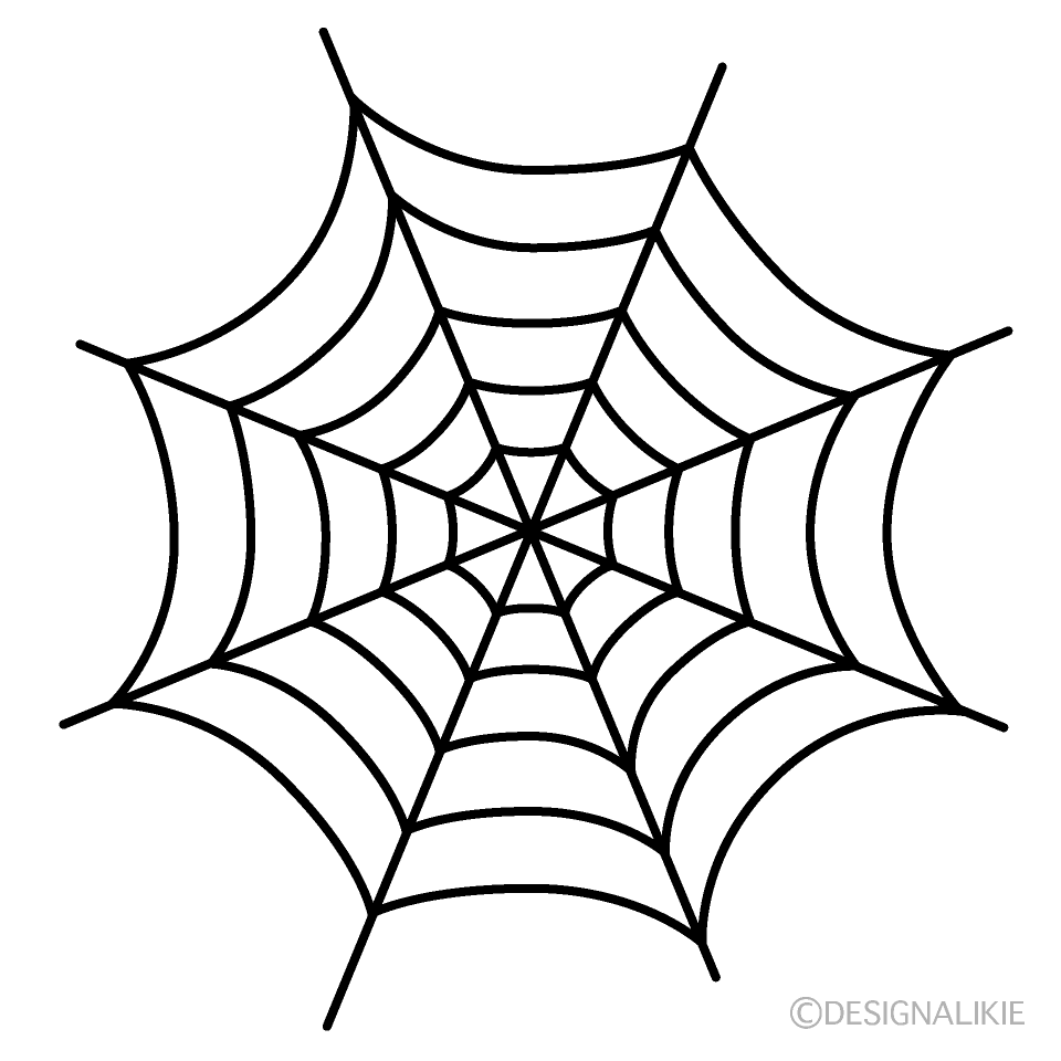 大きな蜘蛛の巣の無料イラスト素材 イラストイメージ