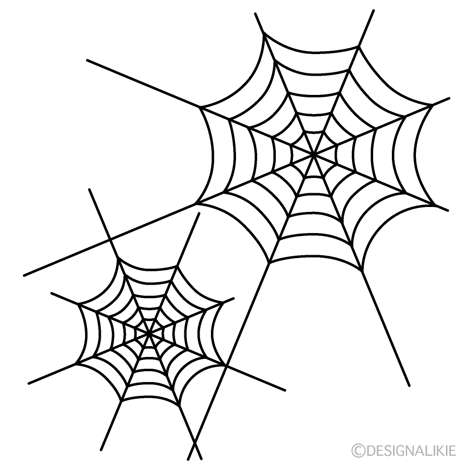 たくさんの蜘蛛の巣イラストのフリー素材 イラストイメージ