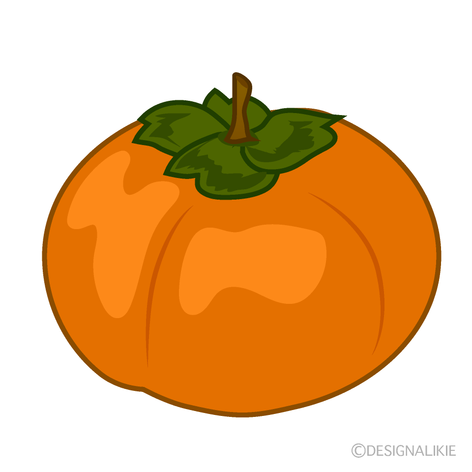 秋の味覚の柿イラストのフリー素材 イラストイメージ