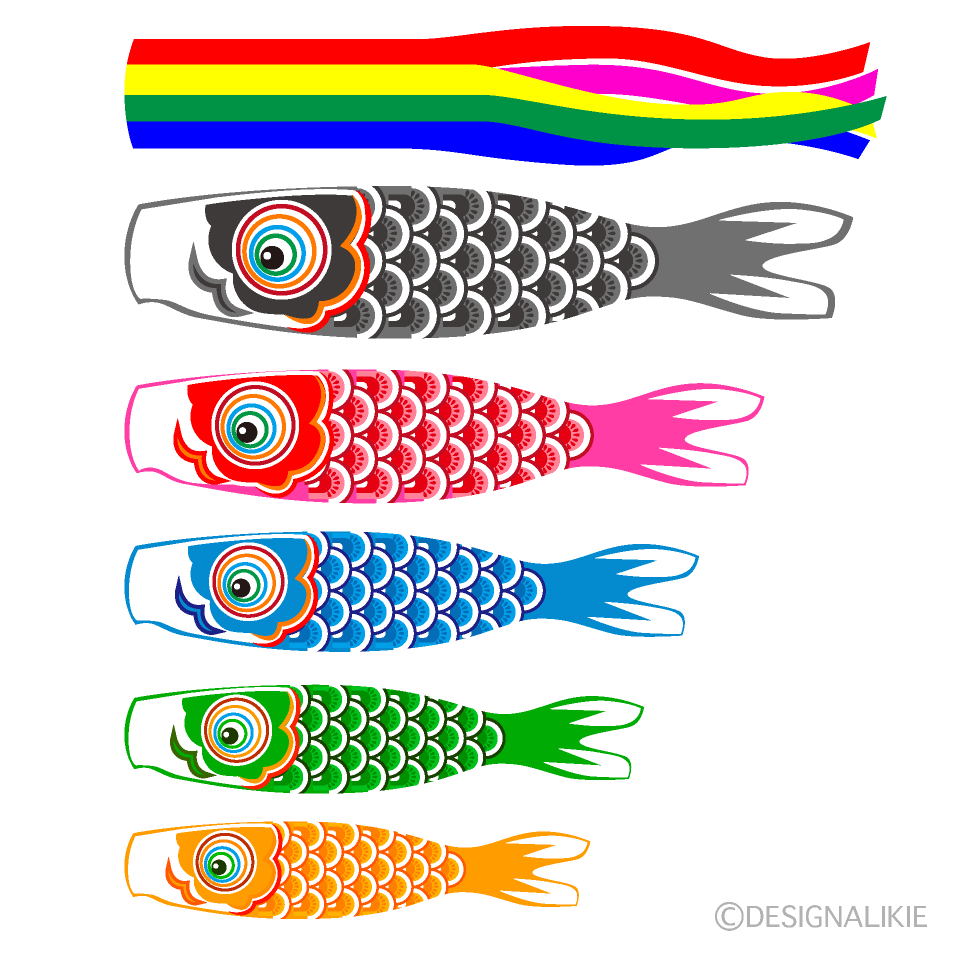 鯉のぼり 6種の無料イラスト素材 イラストイメージ