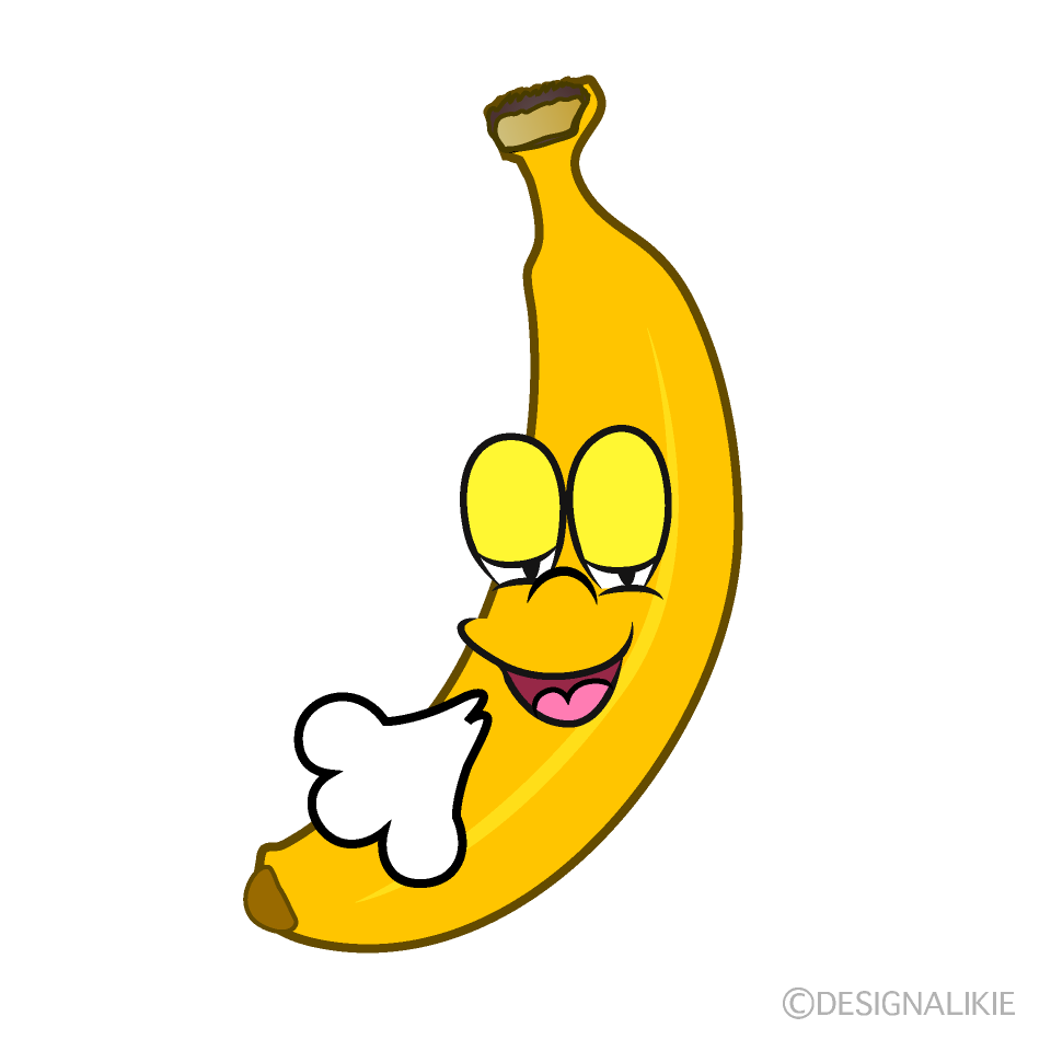 リラックスするバナナキャライラストのフリー素材 イラストイメージ