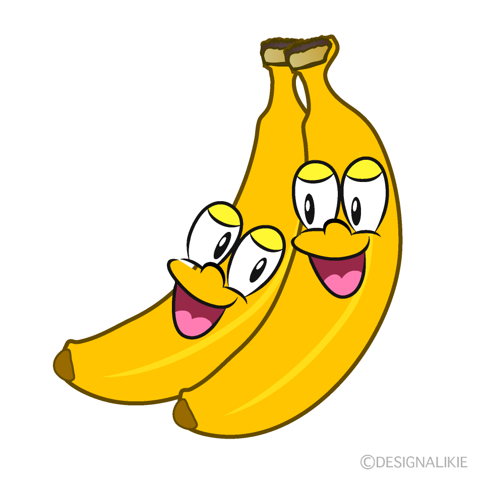 仲良しバナナキャライラストのフリー素材 イラストイメージ