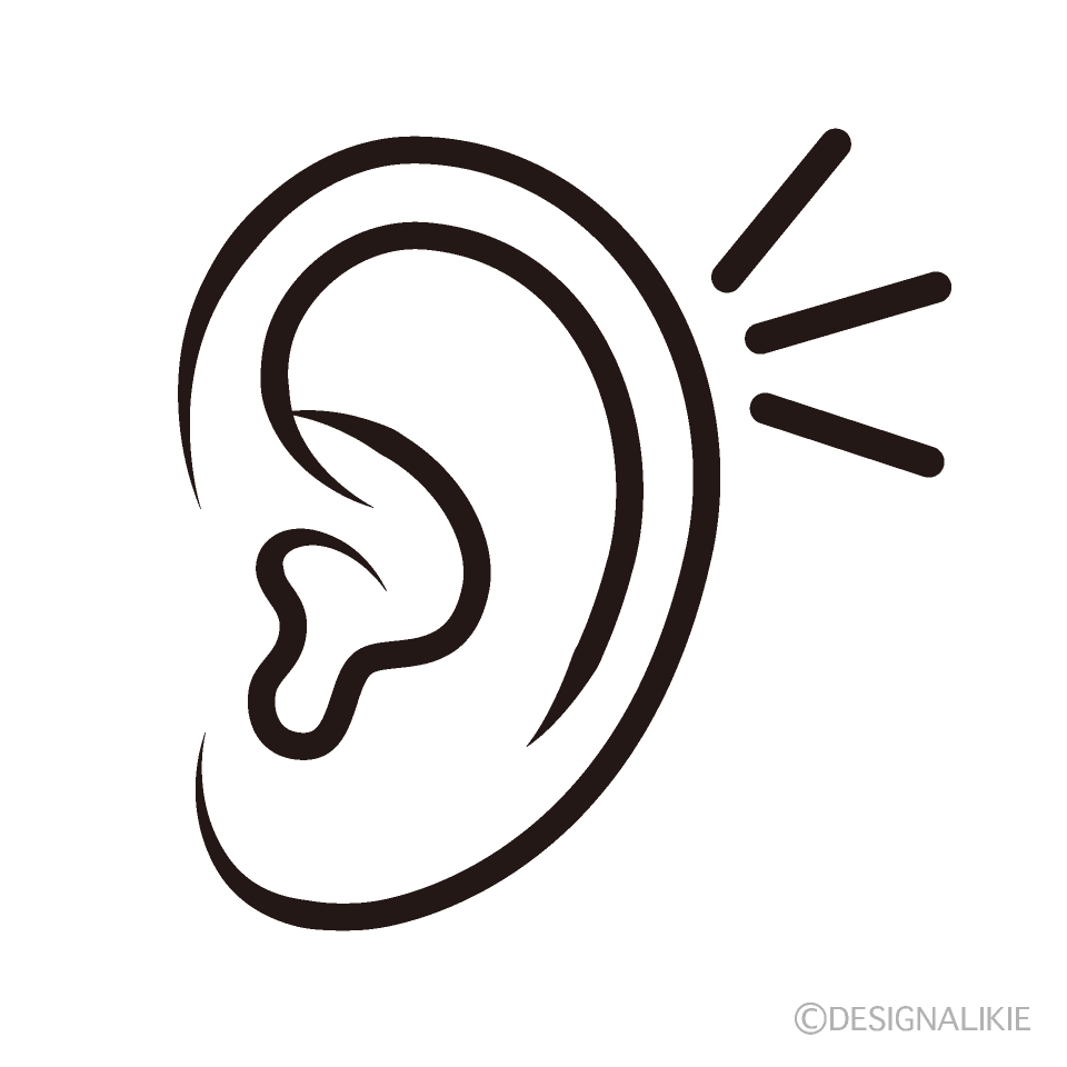 音と耳マークの無料イラスト素材 イラストイメージ
