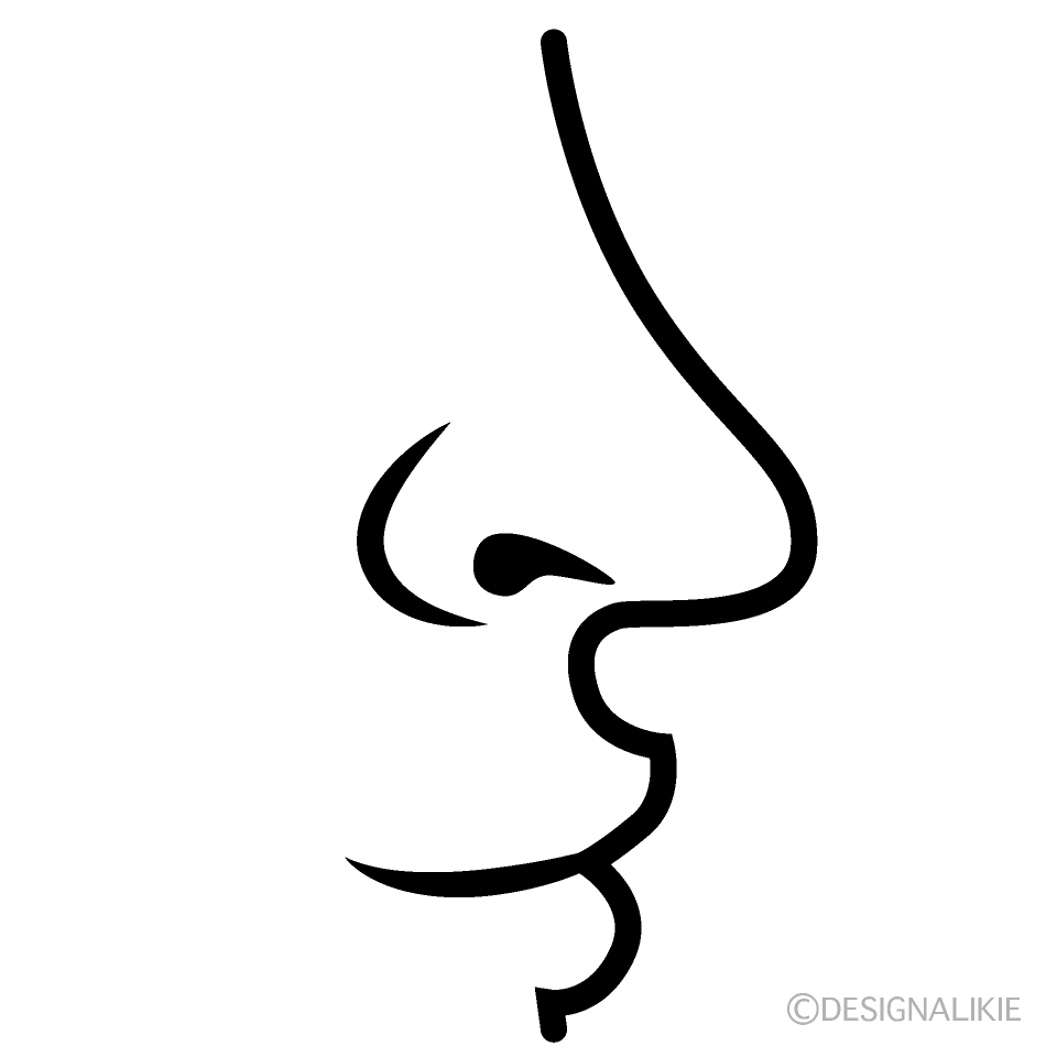 鼻と口イラストのフリー素材 イラストイメージ