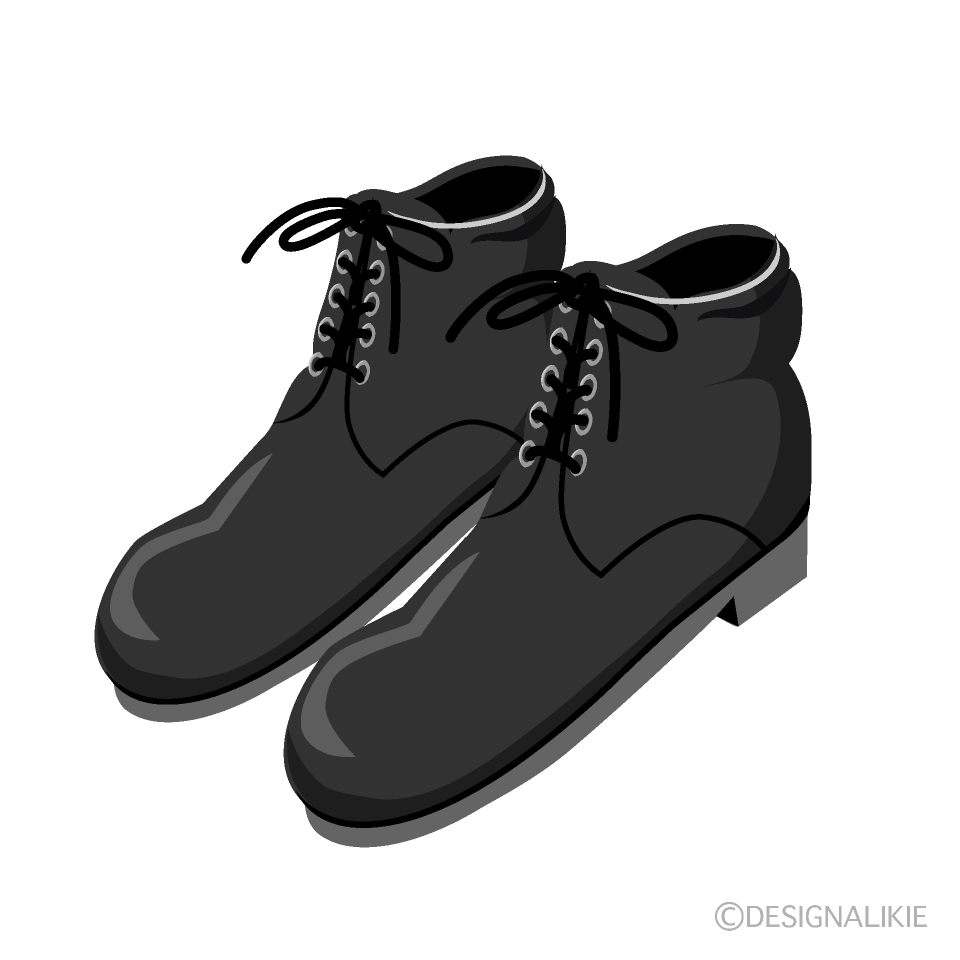 黒紐革靴イラストのフリー素材 イラストイメージ