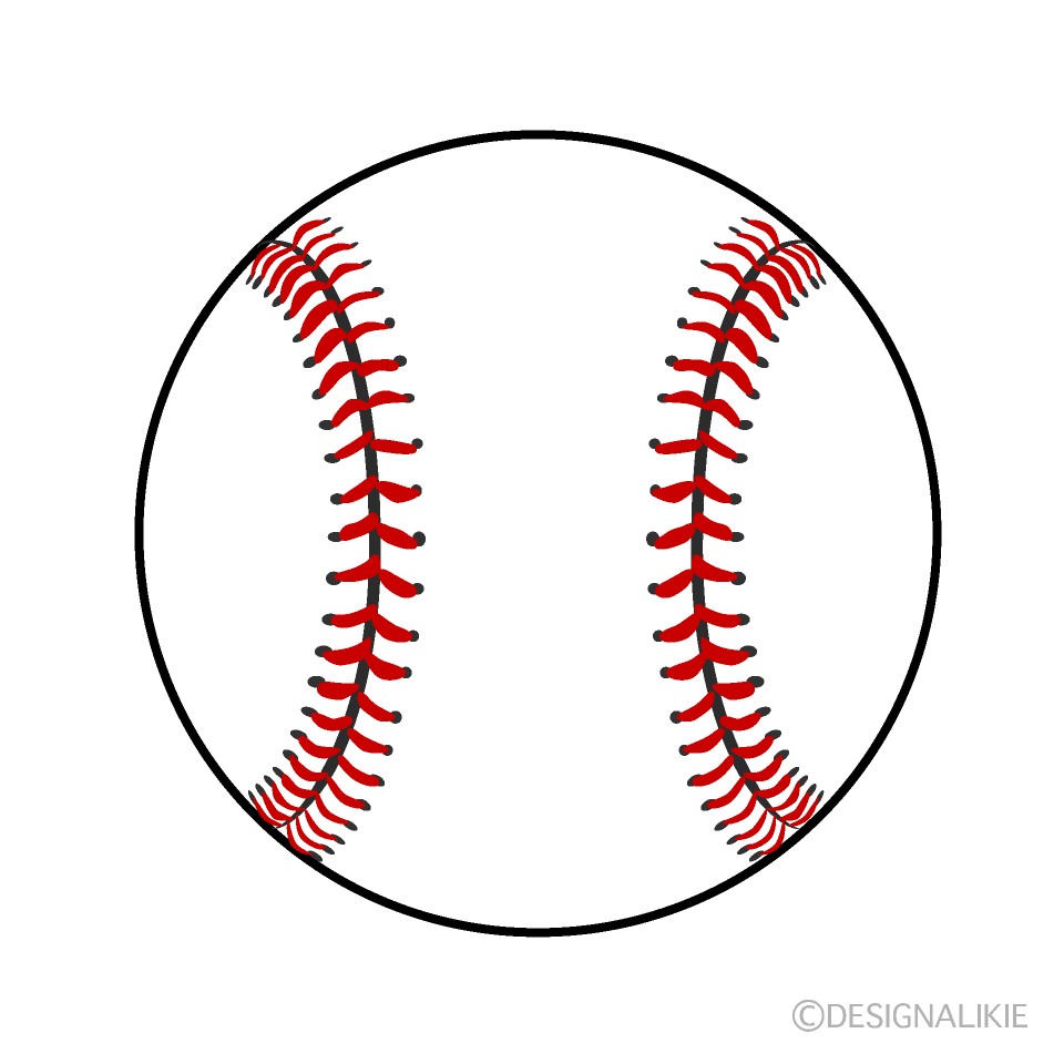 シンプルな野球ボールイラストのフリー素材 イラストイメージ