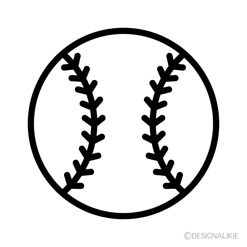 白黒野球ボールの無料イラスト素材 イラストイメージ
