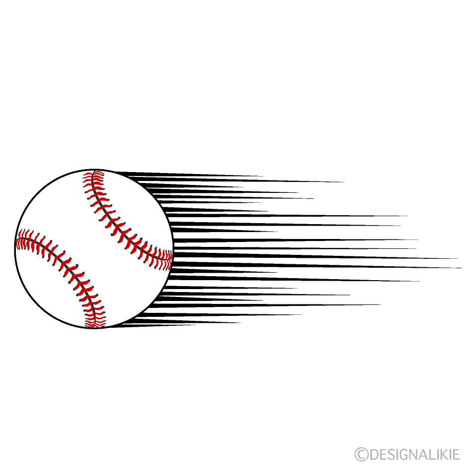 速球の野球ボールイラストのフリー素材 イラストイメージ