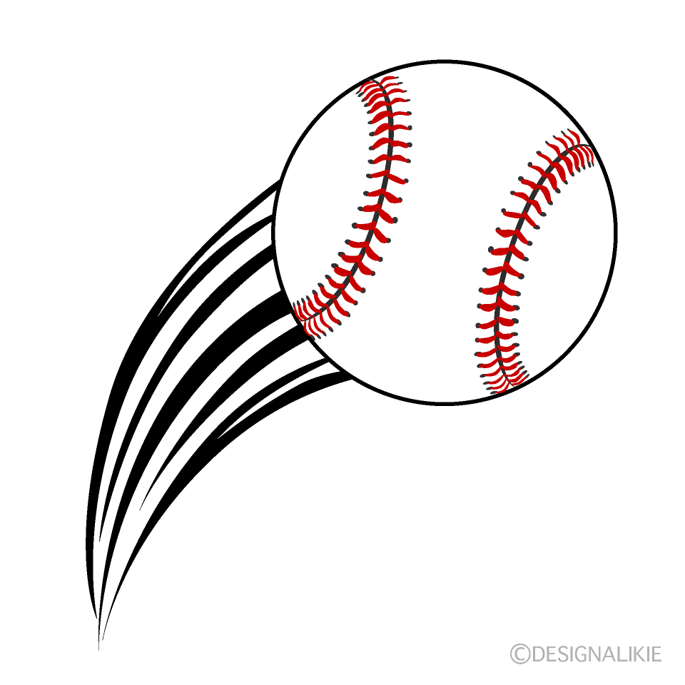 バッティングの野球ボールイラストのフリー素材 イラストイメージ