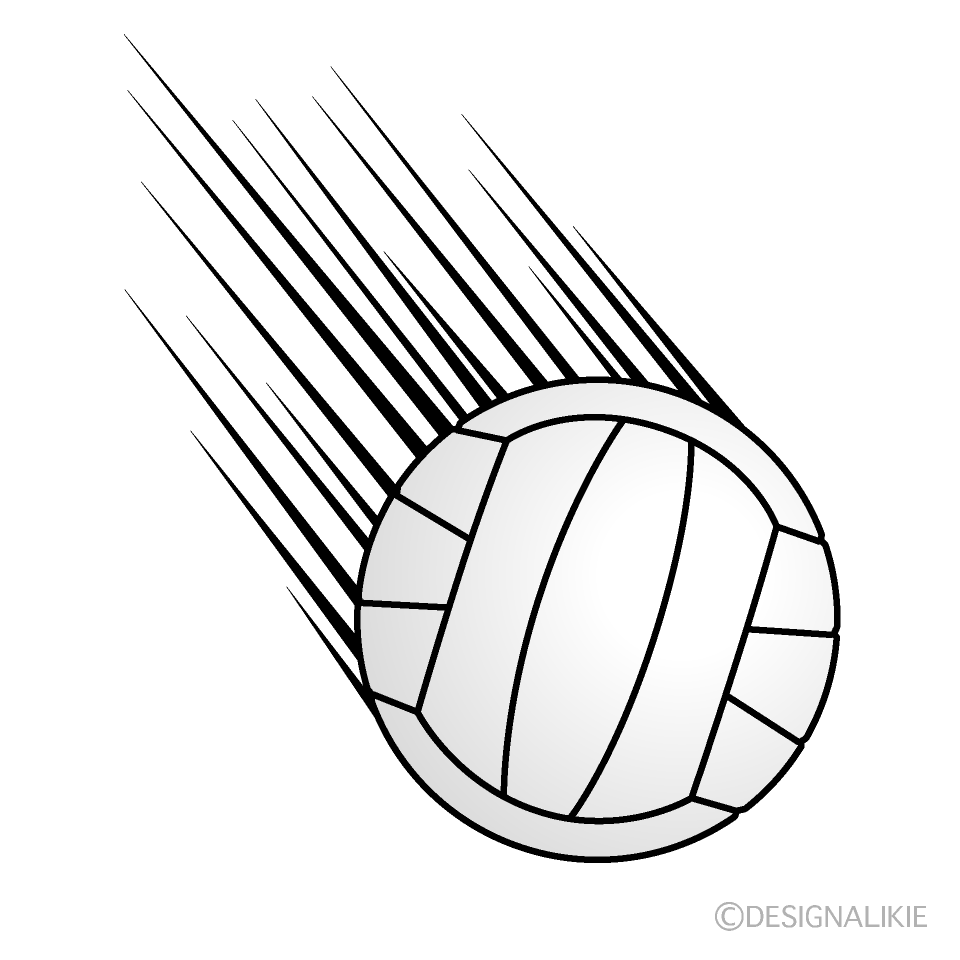 アタックしたバレーボールの無料イラスト素材 イラストイメージ