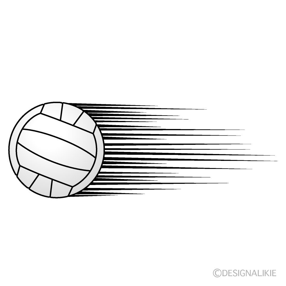 勢いのあるバレーボールの無料イラスト素材 イラストイメージ