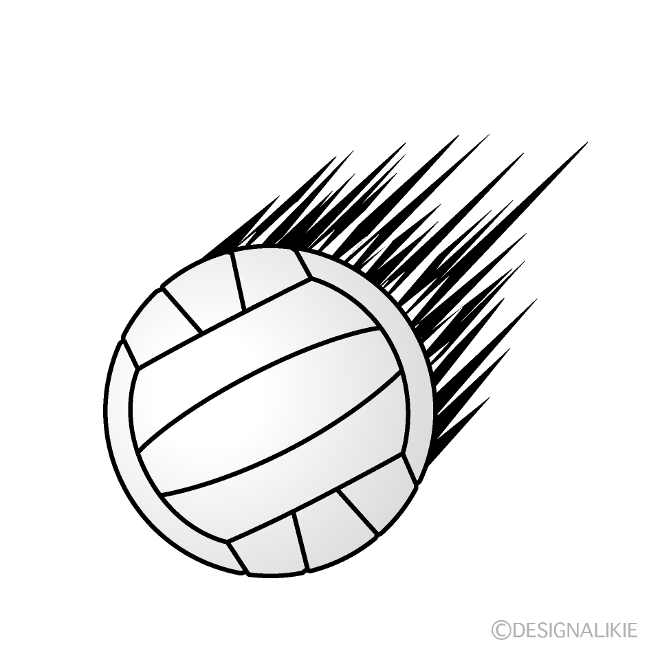 スパイクのバレーボールの無料イラスト素材 イラストイメージ