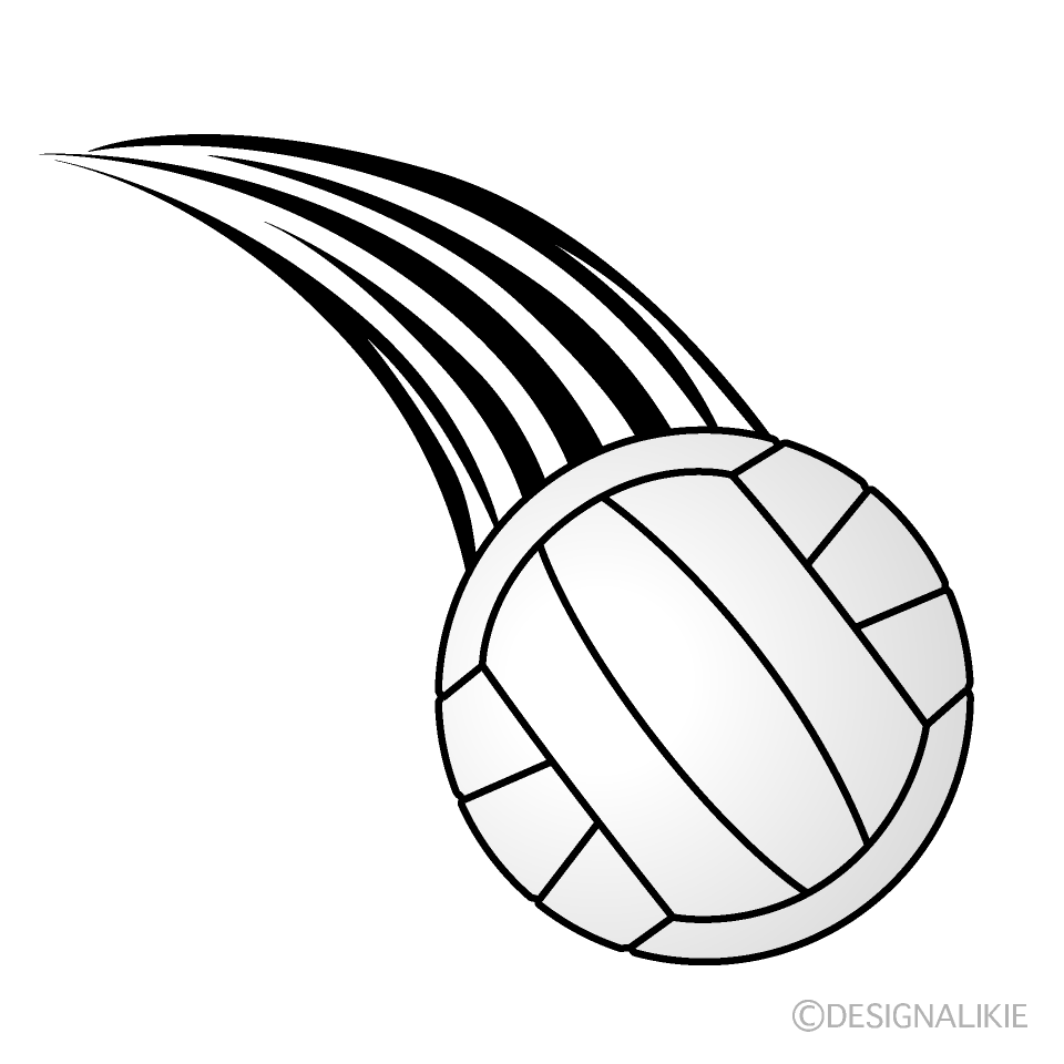 降下するバレーボールの無料イラスト素材 イラストイメージ