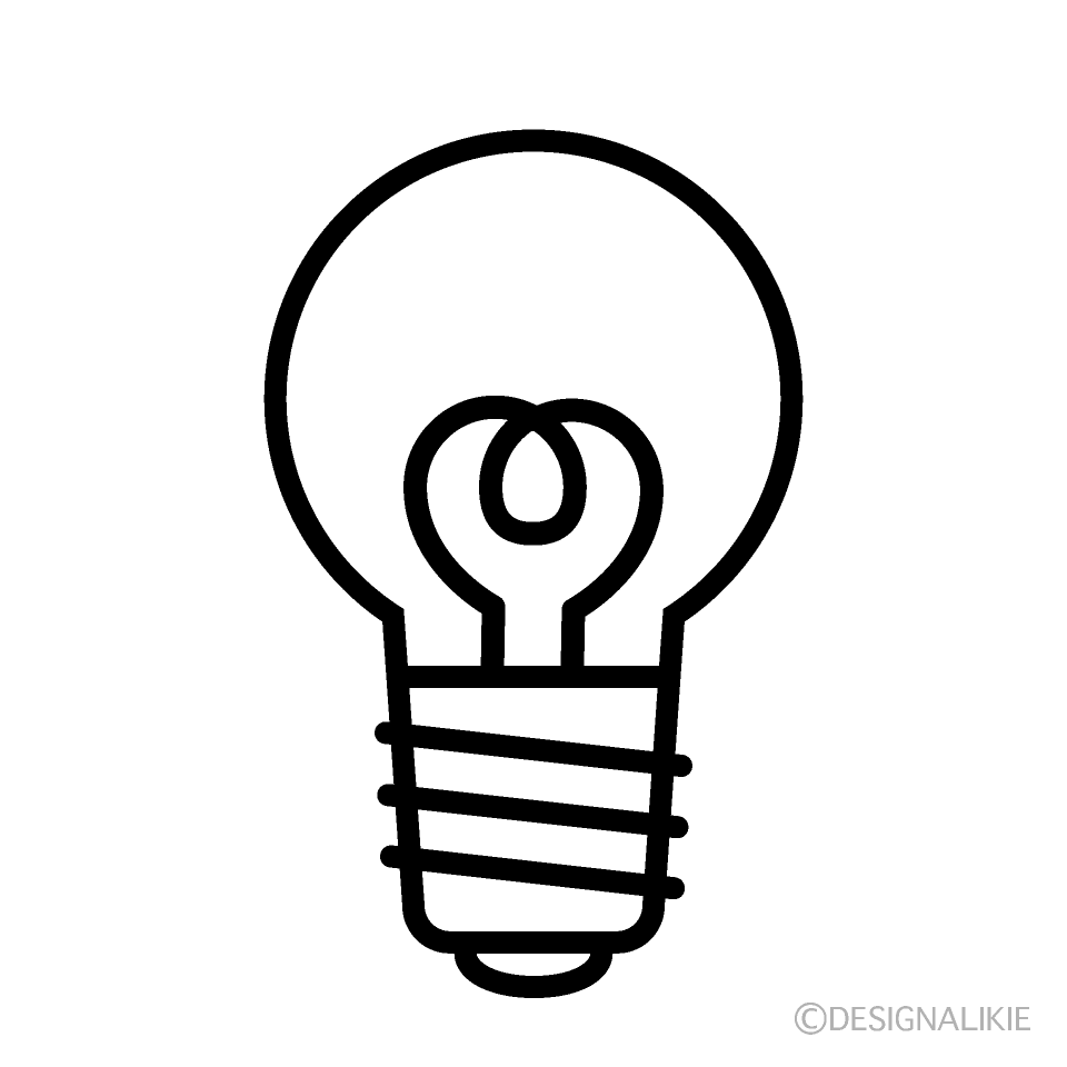 線画の電球の無料イラスト素材 イラストイメージ