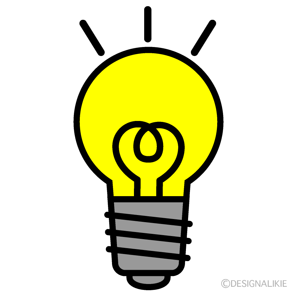 光る電球の無料イラスト素材 イラストイメージ
