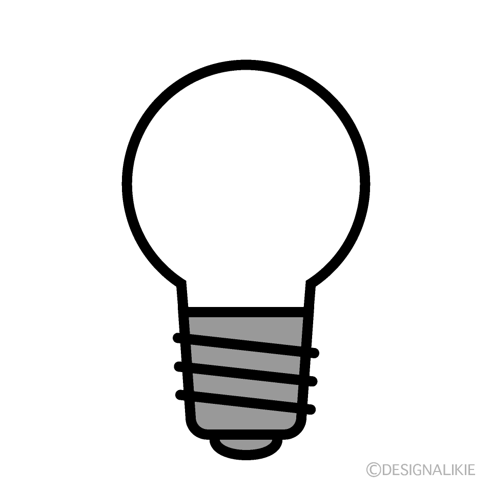 白い電球イラストのフリー素材 イラストイメージ