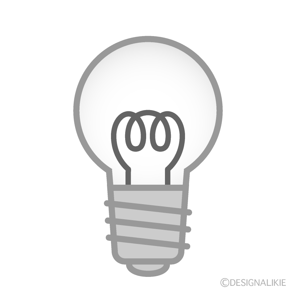 消えた電球の無料イラスト素材 イラストイメージ