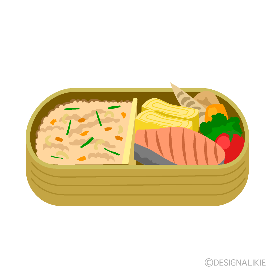炊き込みご飯のお弁当イラストのフリー素材 イラストイメージ