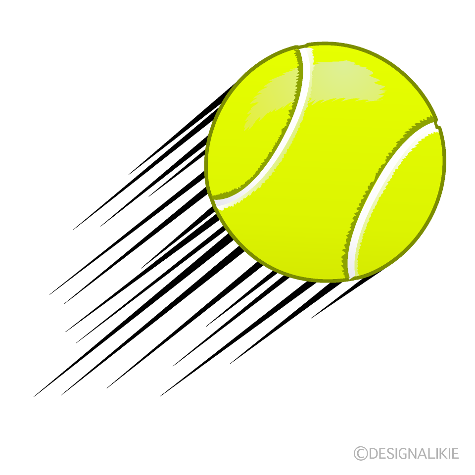 飛ぶテニスボールの無料イラスト素材 イラストイメージ