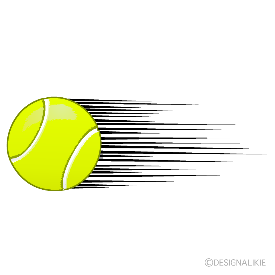 速いテニスボールの無料イラスト素材 イラストイメージ