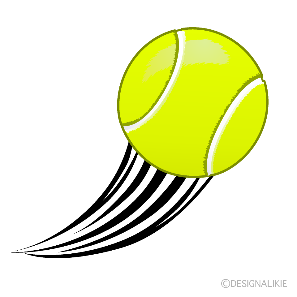 突き上げるテニスボールイラストのフリー素材 イラストイメージ
