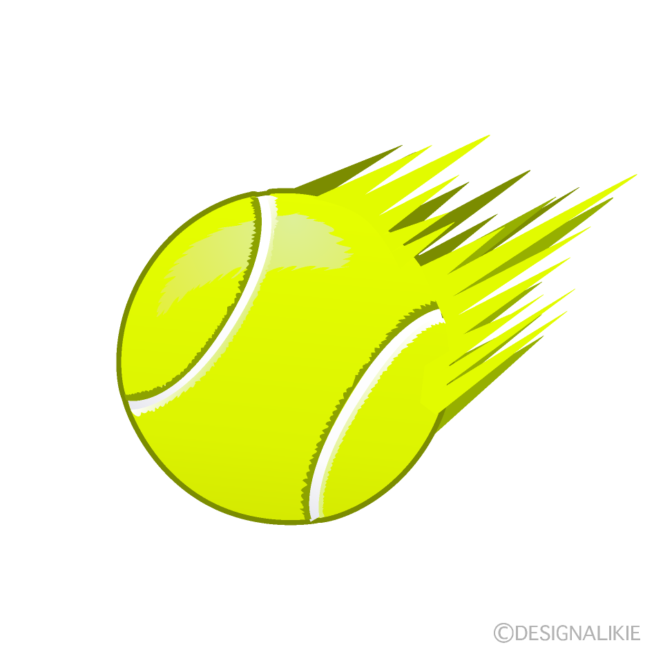 速球のテニスボールイラストのフリー素材 イラストイメージ