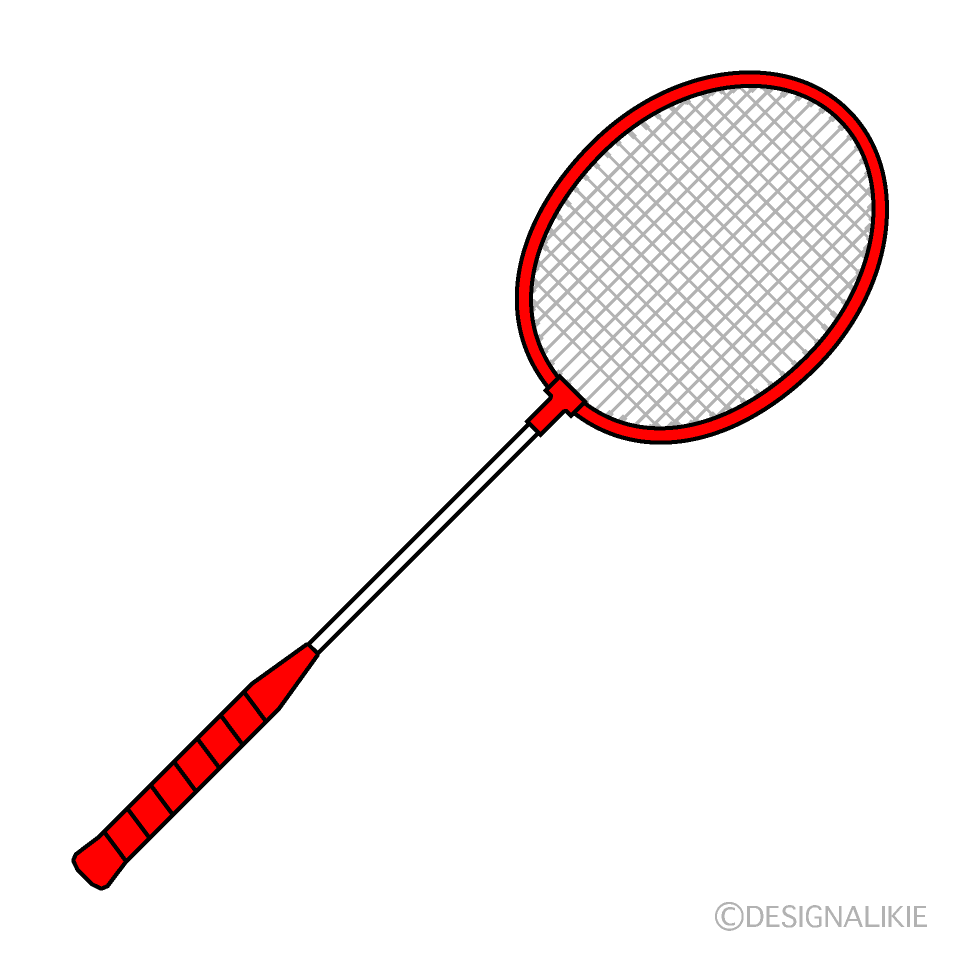 赤色バドミントンラケットイラストのフリー素材 イラストイメージ