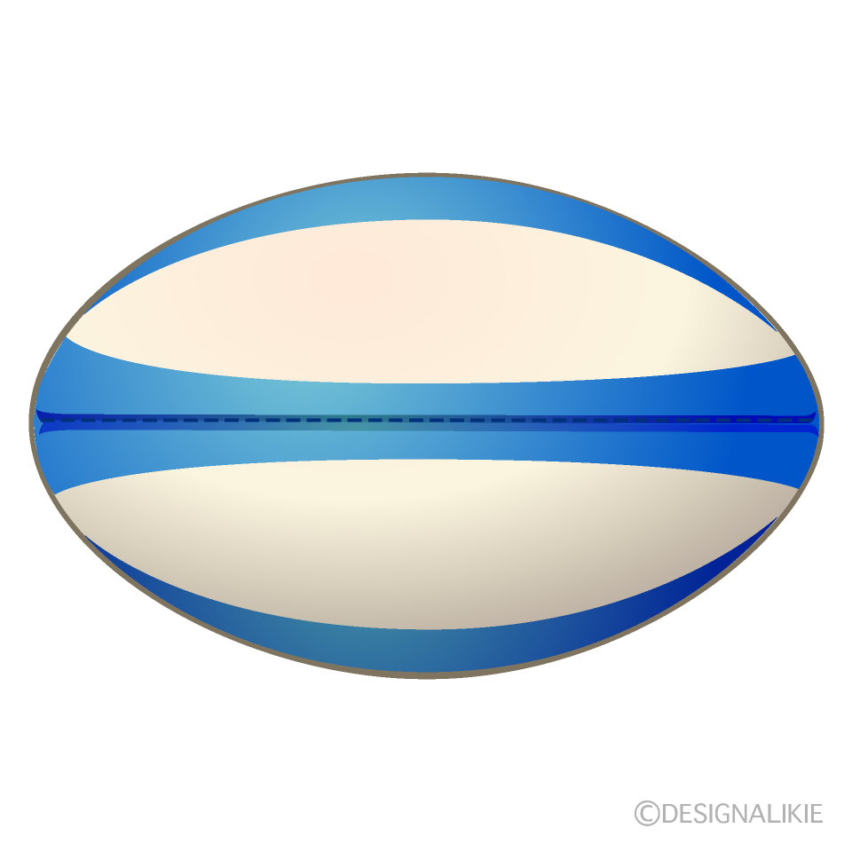 青いラグビーボールの無料イラスト素材 イラストイメージ