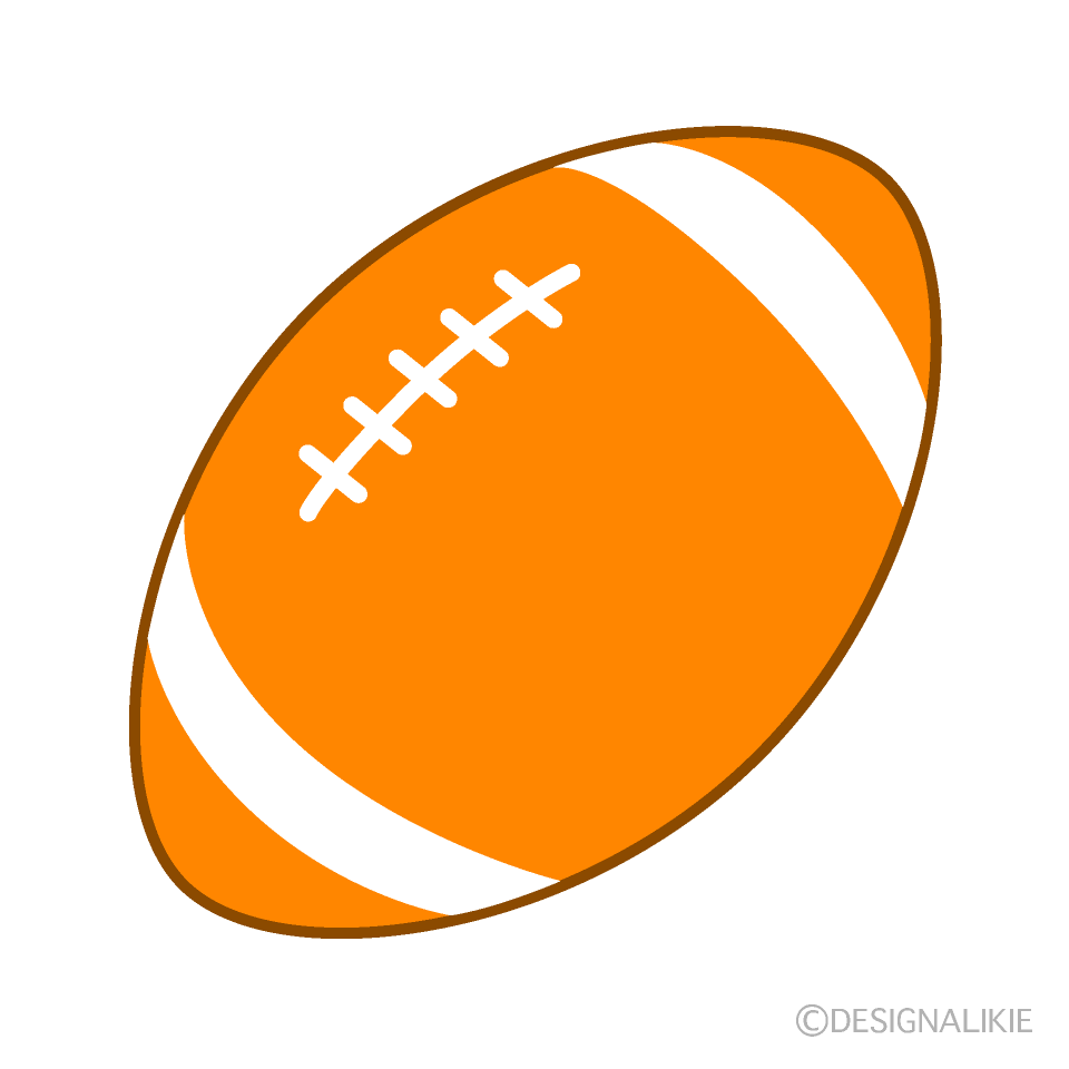 オレンジ色のラグビーボールの無料イラスト素材 イラストイメージ
