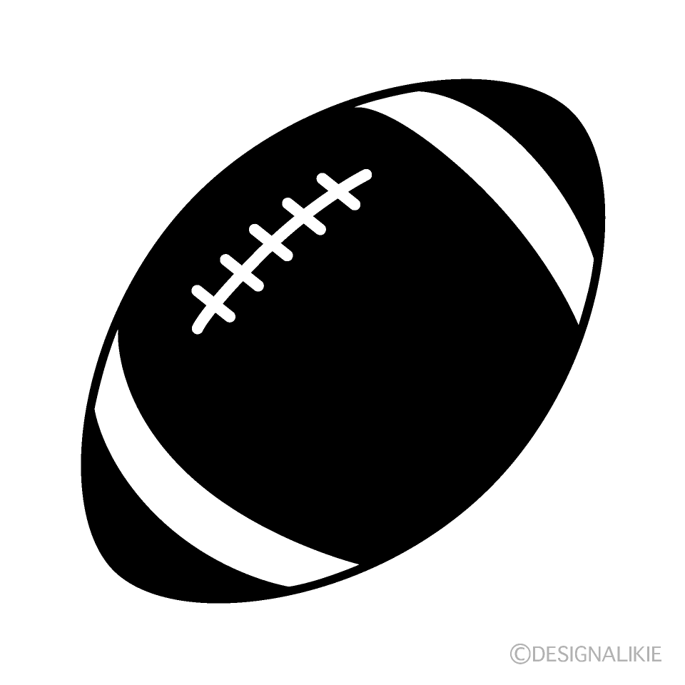白黒ラグビーボールの無料イラスト素材 イラストイメージ
