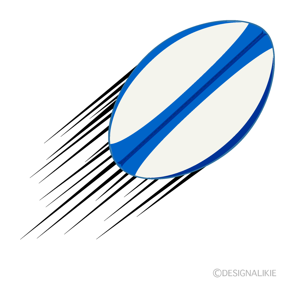 飛ぶラグビーボールの無料イラスト素材 イラストイメージ