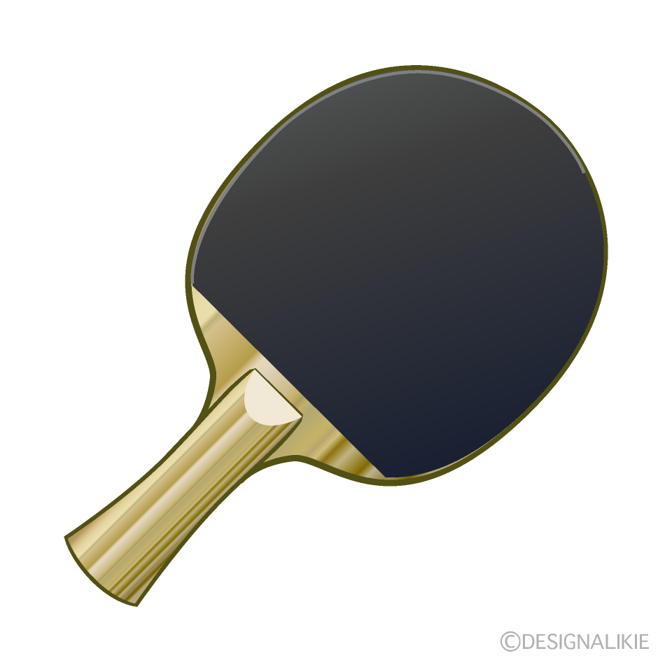 黒ラバーの卓球ラケットイラストのフリー素材｜イラストイメージ