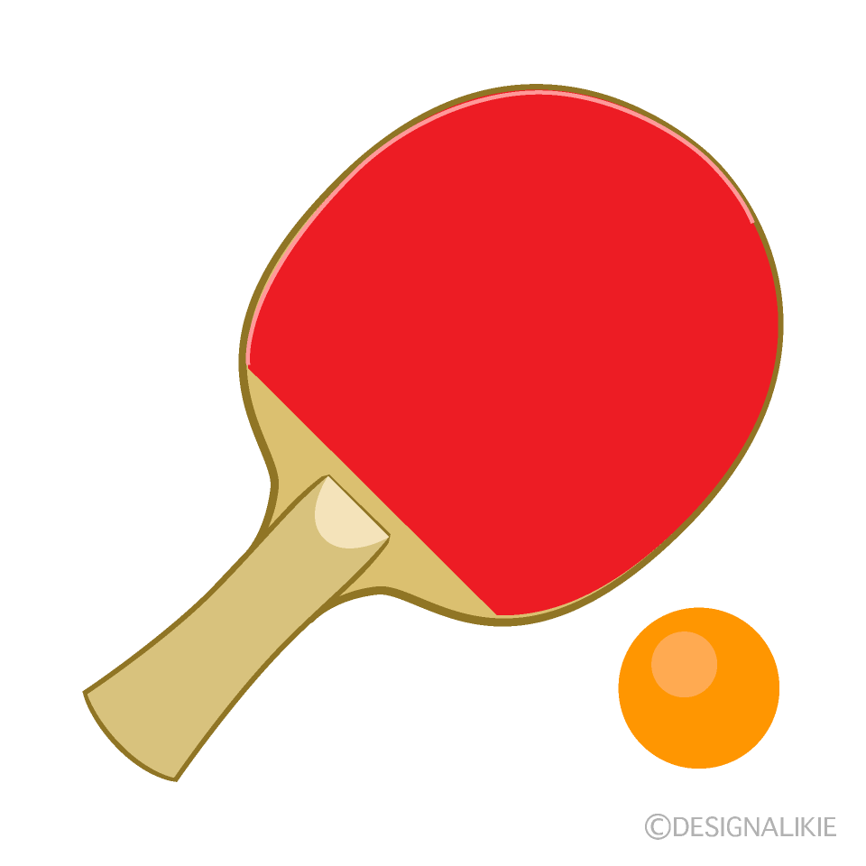 シンプルな卓球ラケットとピン玉イラストのフリー素材｜イラストイメージ